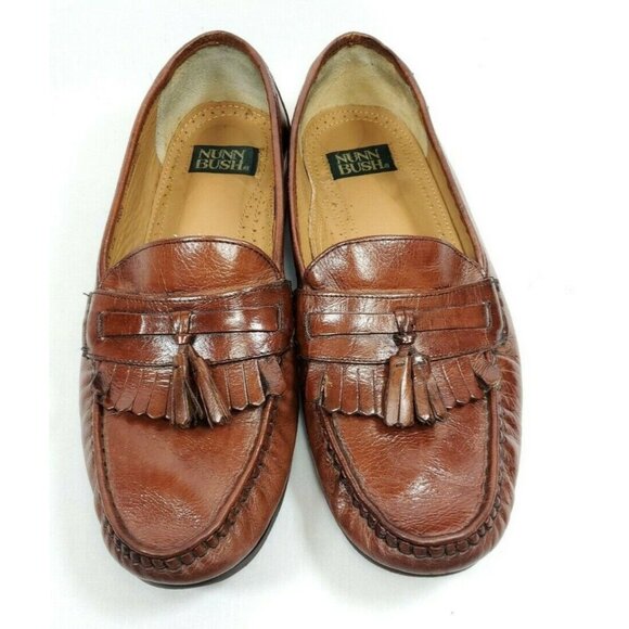Nunn Bush Kiltie Tassel Loafers Men's Size 9.5 Brown Leather Dress Shoes - Picture 4 of 8